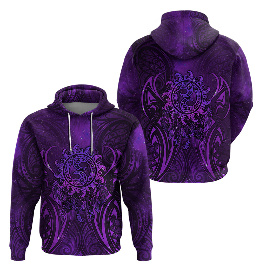New Zealand Dream Catcher Zip Hoodie Maori Koru Pattern Purple Version LT05 - Polynesian Pride