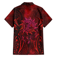 New Zealand Dream Catcher Family Matching Long Sleeve Bodycon Dress and Hawaiian Shirt Maori Koru Pattern Red Version LT05 - Polynesian Pride