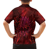 New Zealand Dream Catcher Family Matching Tank Maxi Dress and Hawaiian Shirt Maori Koru Pattern Red Version LT05 - Polynesian Pride