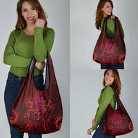 New Zealand Dream Catcher Grocery Bag Maori Koru Pattern Red Version