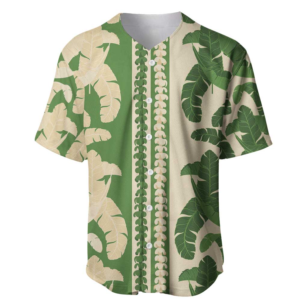 Hawaii Pua Kenikeni Lei Baseball Jersey With Lau Maia Green