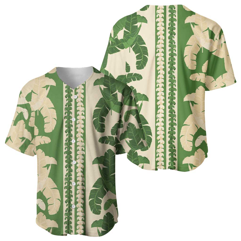 Hawaii Pua Kenikeni Lei Baseball Jersey With Lau Maia Green