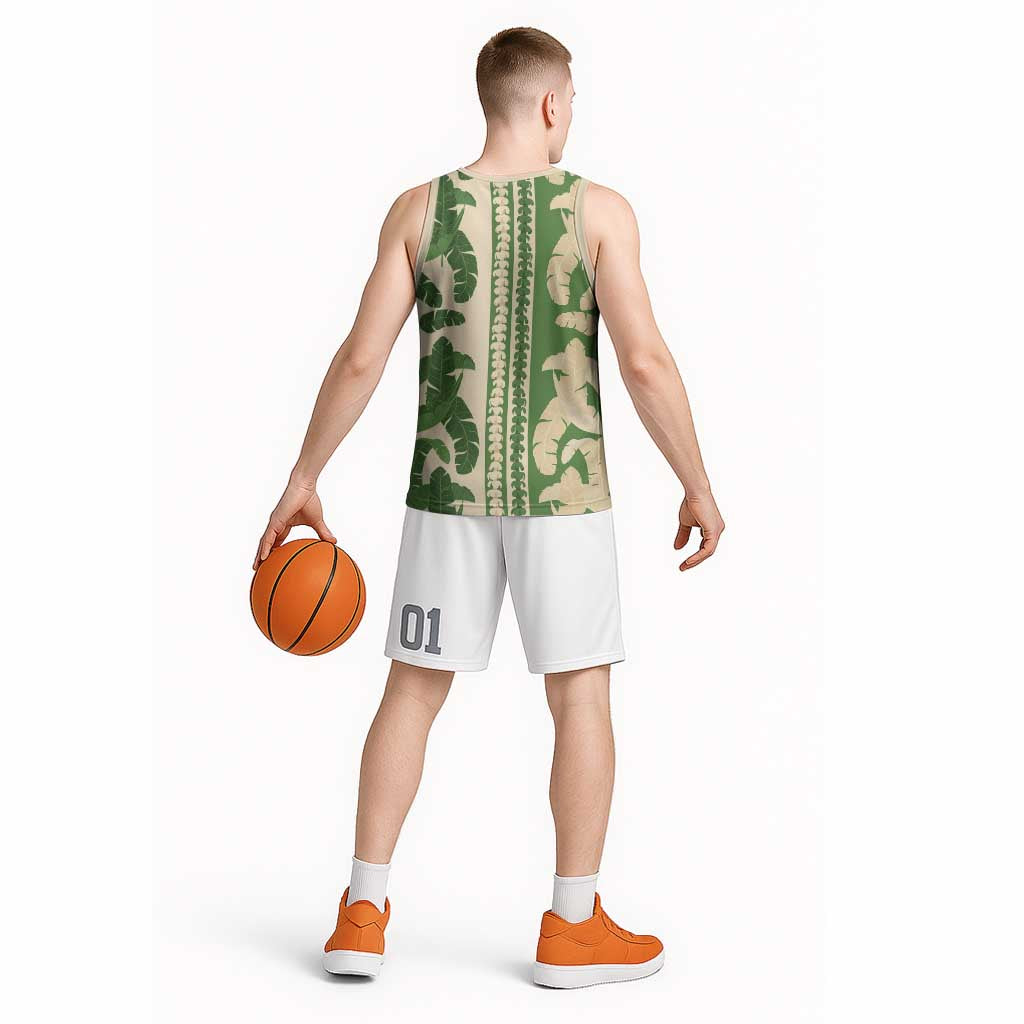 Hawaii Pua Kenikeni Lei Basketball Jersey With Lau Maia Green