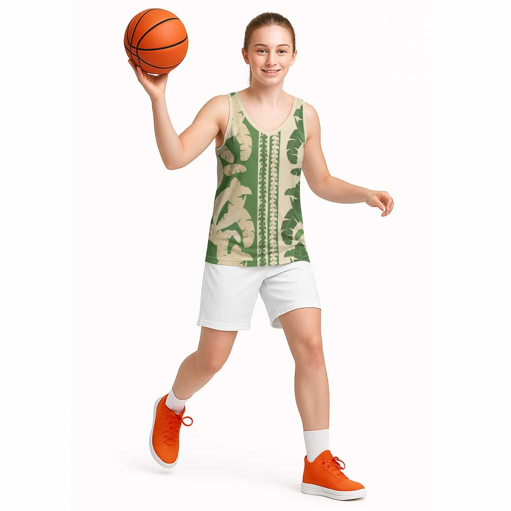 Hawaii Pua Kenikeni Lei Basketball Jersey With Lau Maia Green