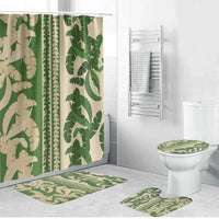 Hawaii Pua Kenikeni Lei Bathroom Set With Lau Maia Green
