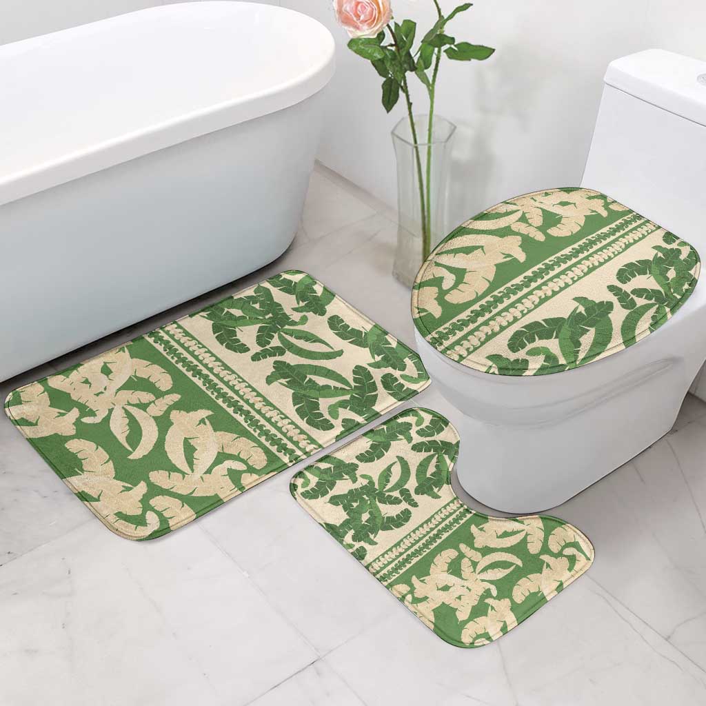 Hawaii Pua Kenikeni Lei Bathroom Set With Lau Maia Green