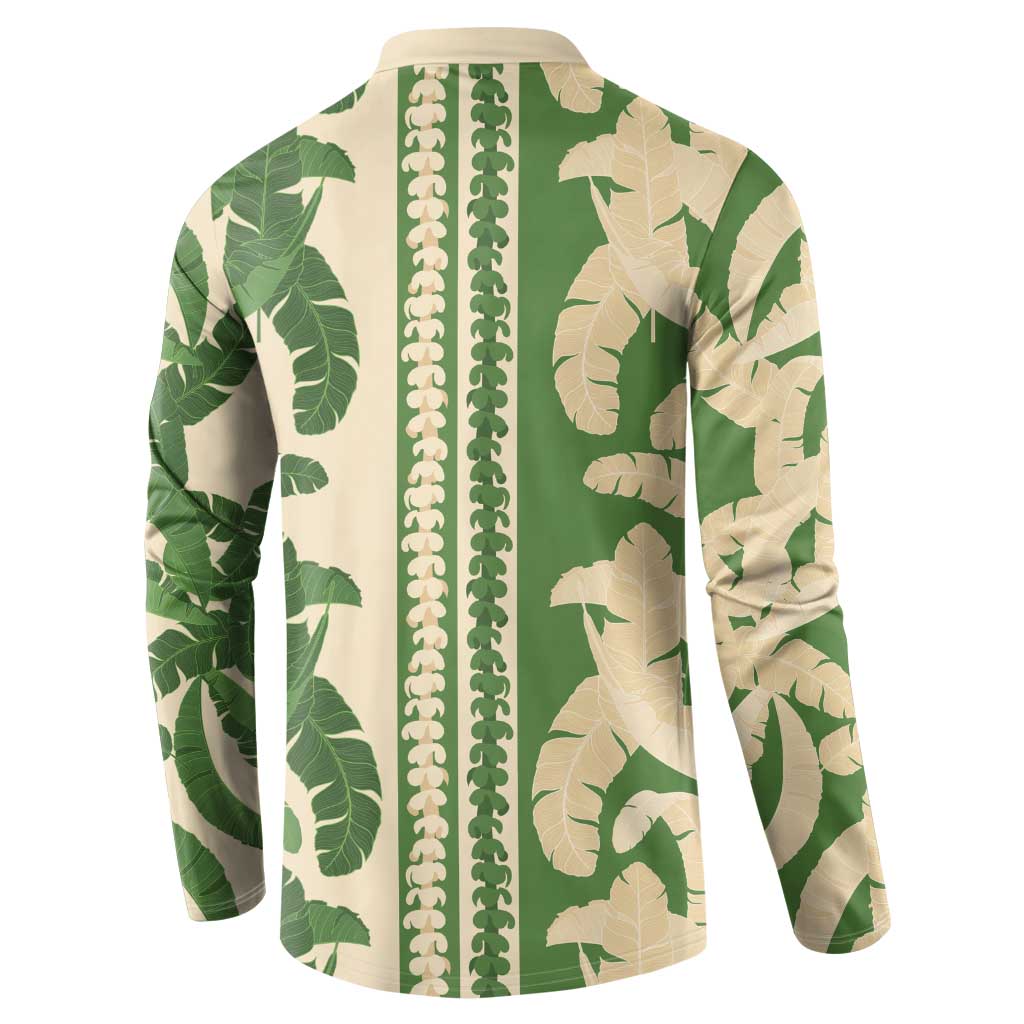Hawaii Pua Kenikeni Lei Button Sweatshirt With Lau Maia Green