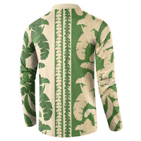 Hawaii Pua Kenikeni Lei Button Sweatshirt With Lau Maia Green