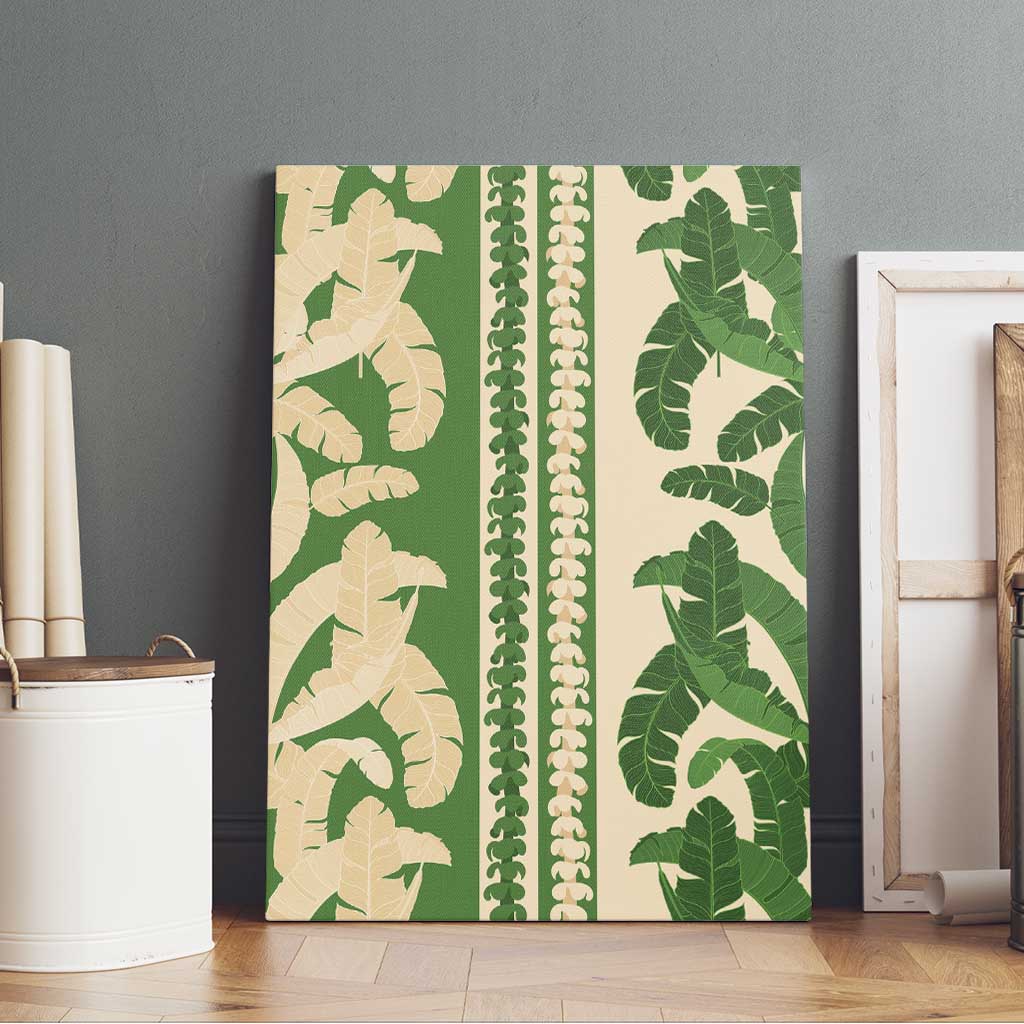 Hawaii Pua Kenikeni Lei Canvas Wall Art With Lau Maia Green