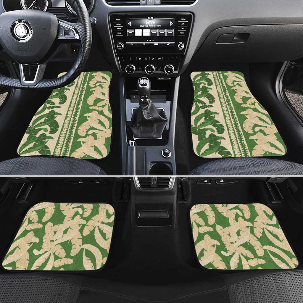 Hawaii Pua Kenikeni Lei Car Mats With Lau Maia Green