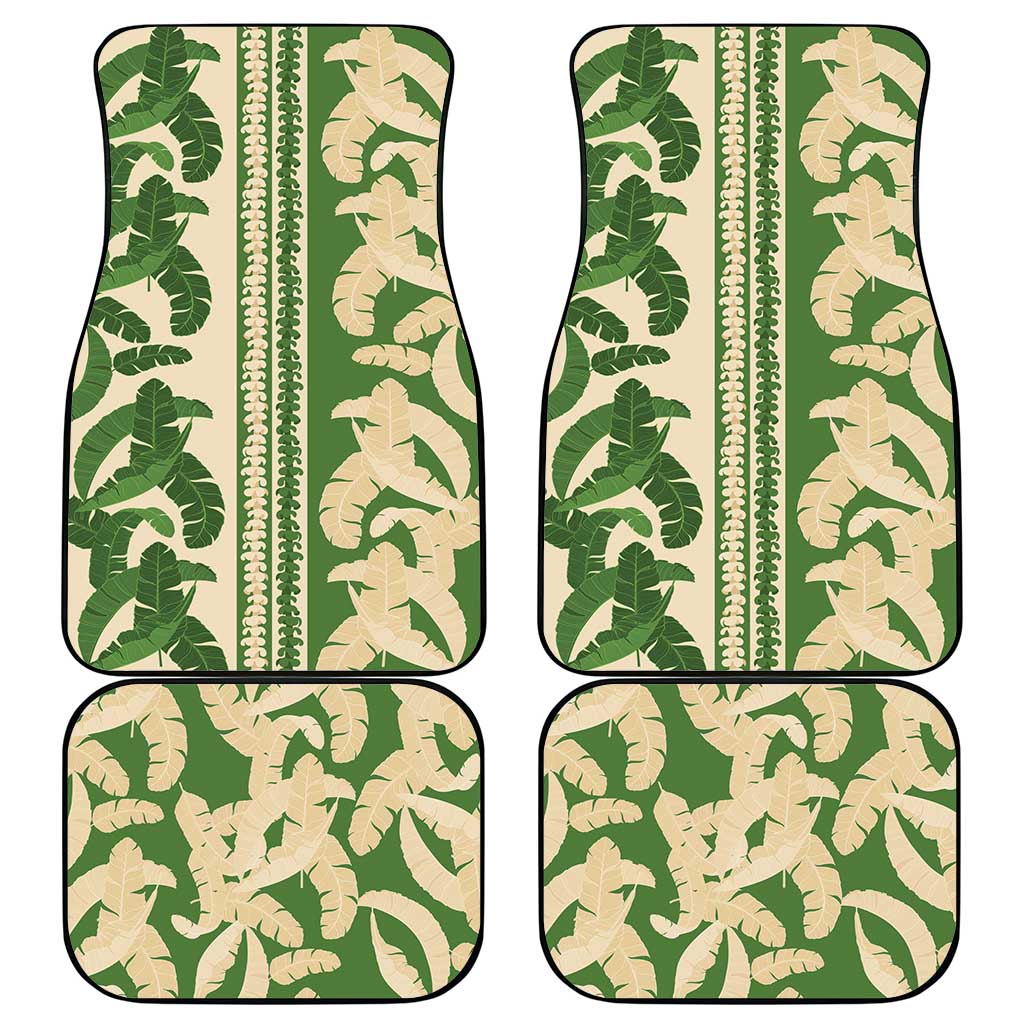 Hawaii Pua Kenikeni Lei Car Mats With Lau Maia Green