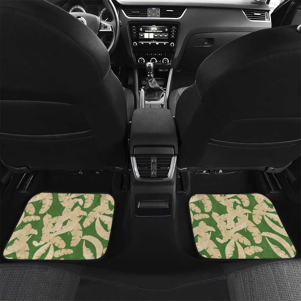 Hawaii Pua Kenikeni Lei Car Mats With Lau Maia Green