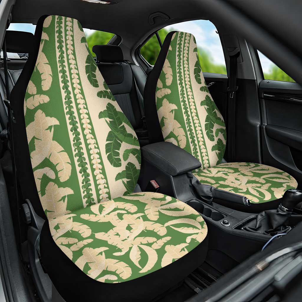 Hawaii Pua Kenikeni Lei Car Seat Cover With Lau Maia Green