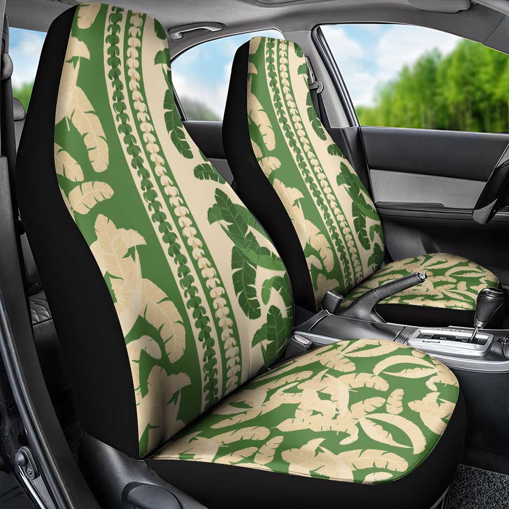 Hawaii Pua Kenikeni Lei Car Seat Cover With Lau Maia Green