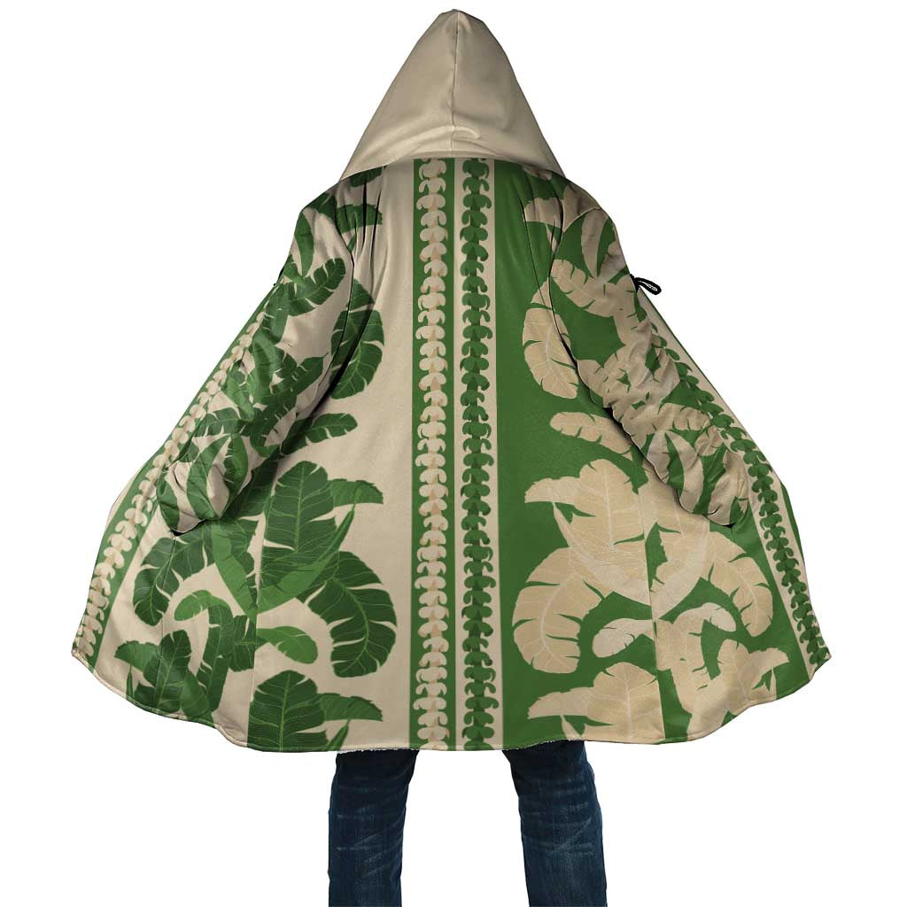 Hawaii Pua Kenikeni Lei Cloak With Lau Maia Green