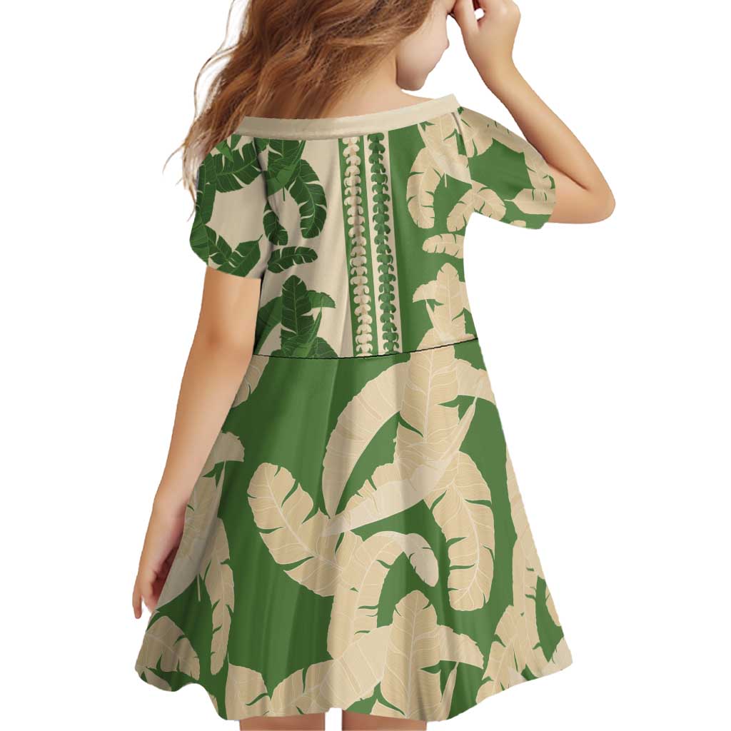 Hawaii Pua Kenikeni Lei Family Matching Long Sleeve Bodycon Dress and Hawaiian Shirt With Lau Maia Green LT05 - Polynesian Pride