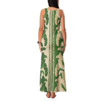 Hawaii Pua Kenikeni Lei Family Matching Tank Maxi Dress and Hawaiian Shirt With Lau Maia Green LT05 - Polynesian Pride