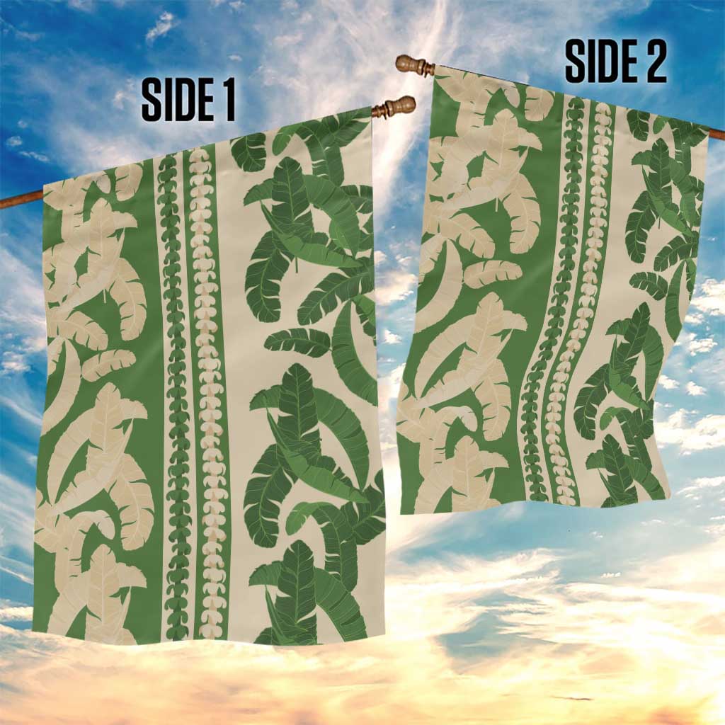 Hawaii Pua Kenikeni Lei Garden Flag With Lau Maia Green