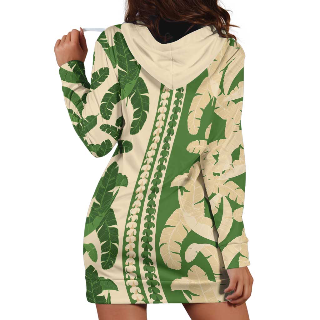 Hawaii Pua Kenikeni Lei Hoodie Dress With Lau Maia Green