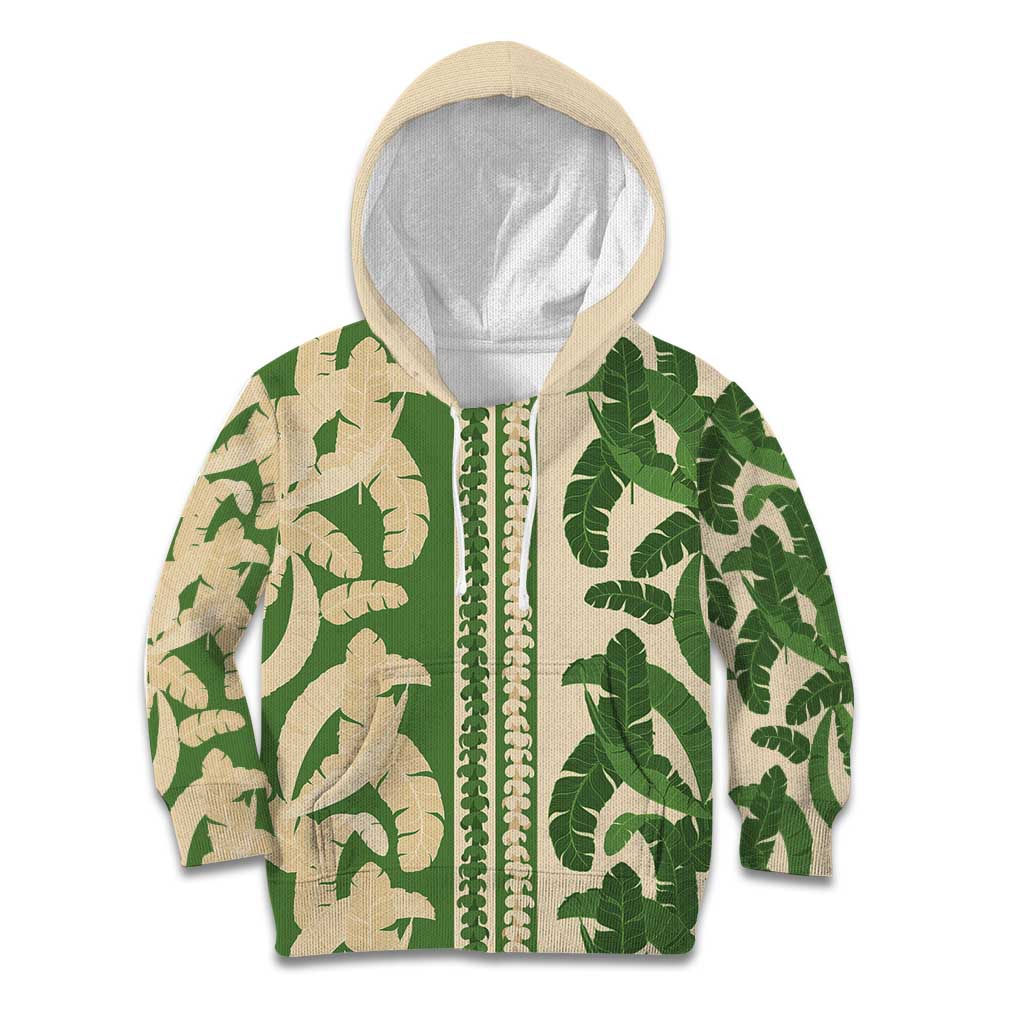 Hawaii Pua Kenikeni Lei Kid Hoodie With Lau Maia Green