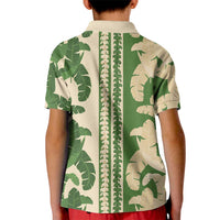 Hawaii Pua Kenikeni Lei Kid Polo Shirt With Lau Maia Green