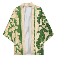 Hawaii Pua Kenikeni Lei Kimono With Lau Maia Green