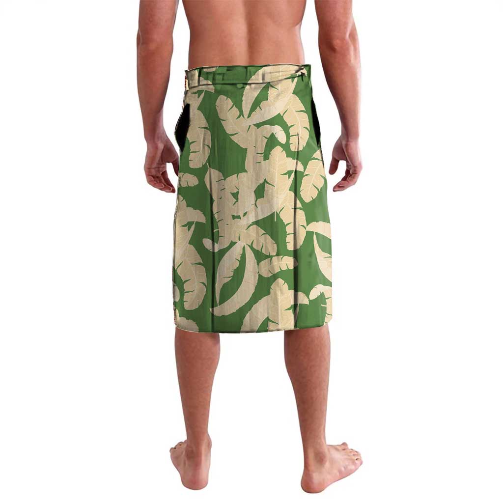 Hawaii Pua Kenikeni Lei Lavalava With Lau Maia Green