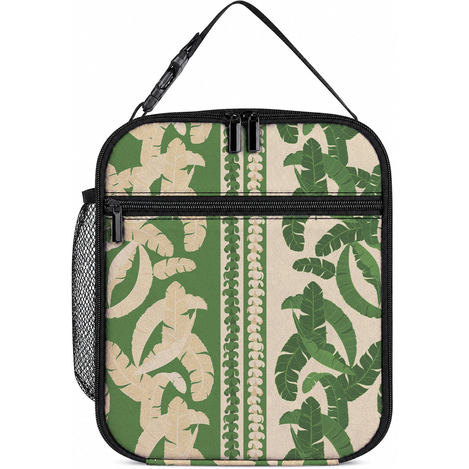 Hawaii Pua Kenikeni Lei Lunch Bag With Lau Maia Green LT05 10.2 × 8.3 × 4.3 inch Green - Polynesian Pride