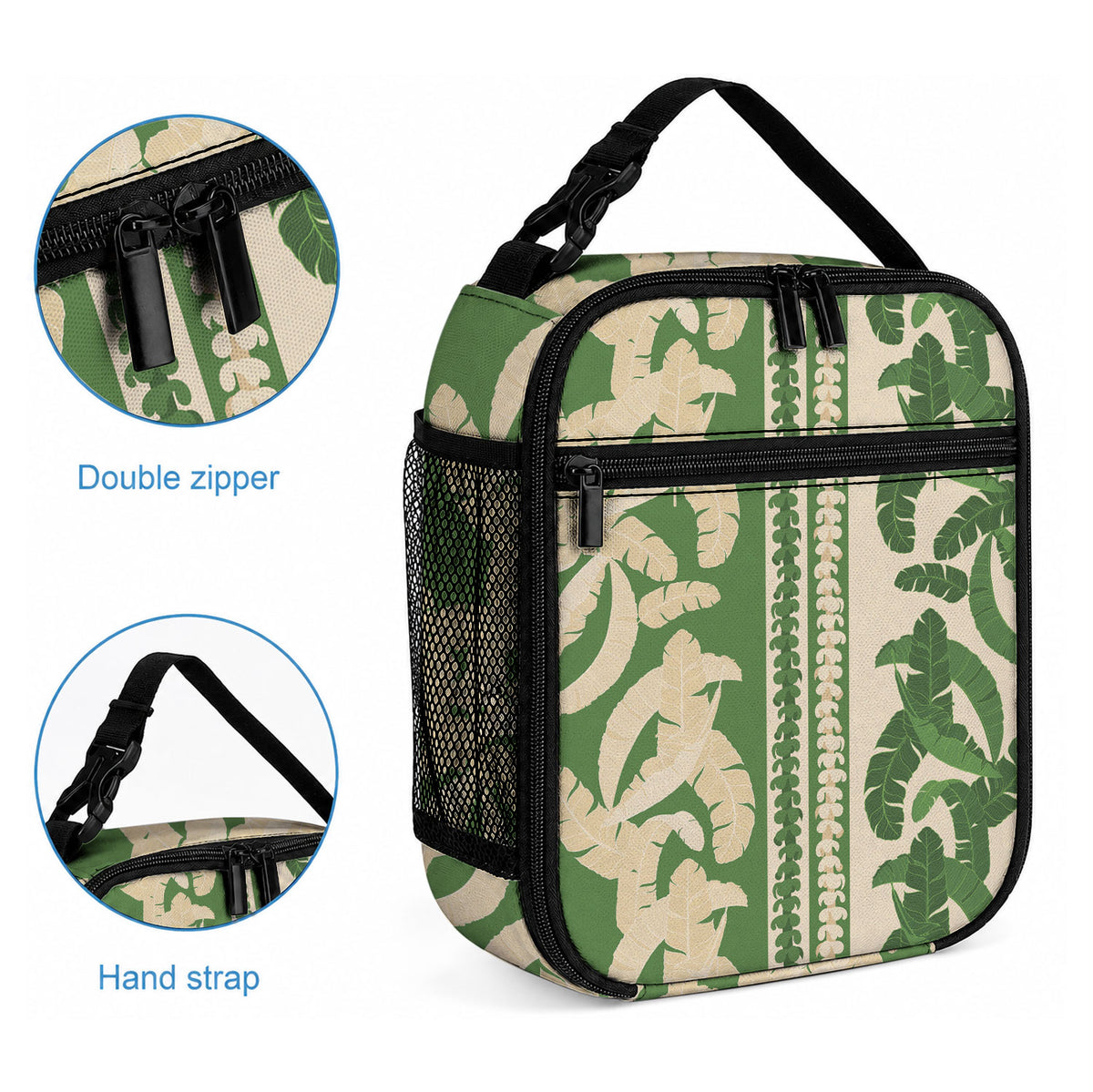 Hawaii Pua Kenikeni Lei Lunch Bag With Lau Maia Green LT05 - Polynesian Pride