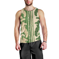 Hawaii Pua Kenikeni Lei Men Tank Top With Lau Maia Green