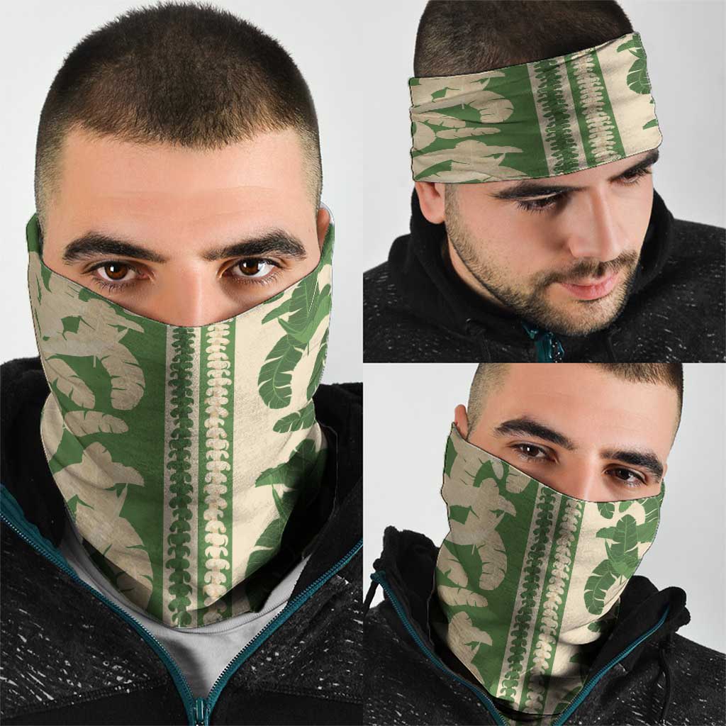 Hawaii Pua Kenikeni Lei Neck Gaiter With Lau Maia Green