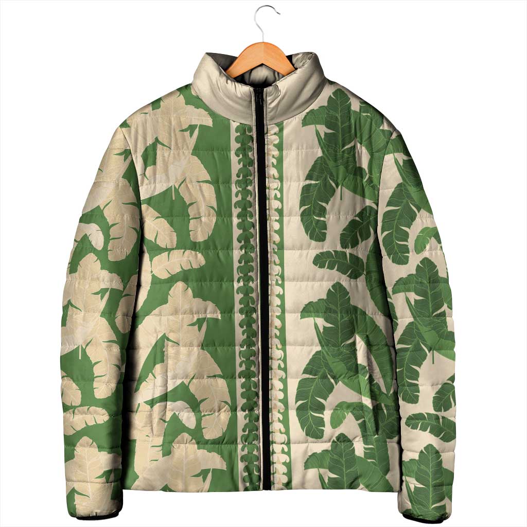 Hawaii Pua Kenikeni Lei Padded Jacket With Lau Maia Green