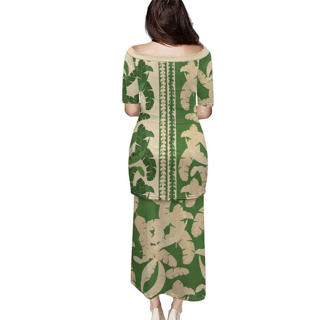 Hawaii Pua Kenikeni Lei Puletasi With Lau Maia Green