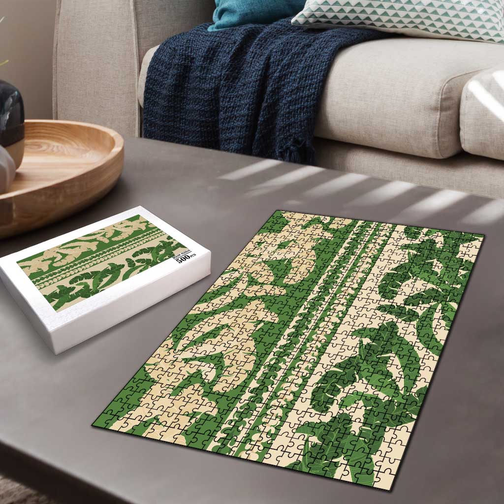 Hawaii Pua Kenikeni Lei Puzzle With Lau Maia Green