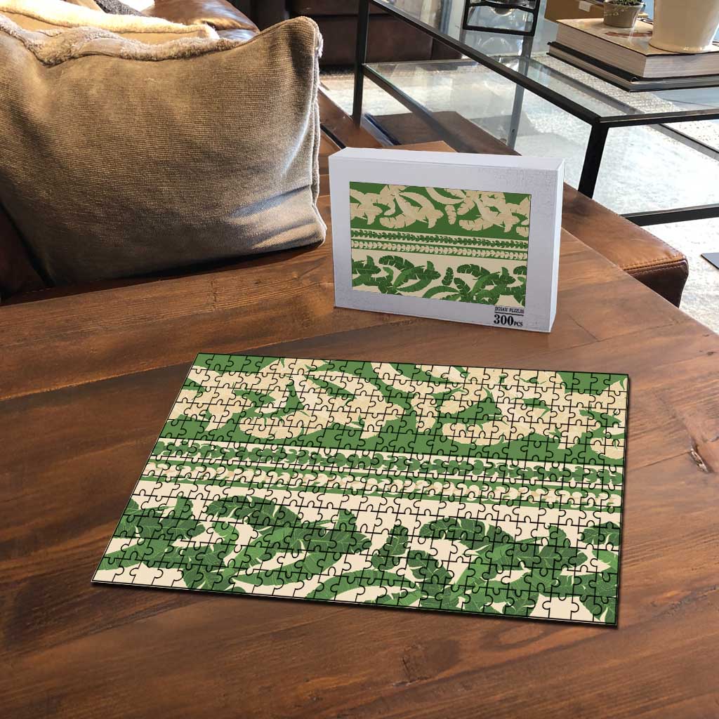 Hawaii Pua Kenikeni Lei Puzzle With Lau Maia Green