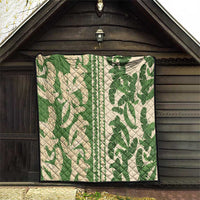 Hawaii Pua Kenikeni Lei Quilt With Lau Maia Green