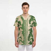 Hawaii Pua Kenikeni Lei Scrub Top With Lau Maia Green