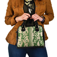Hawaii Pua Kenikeni Lei Shoulder Handbag With Lau Maia Green