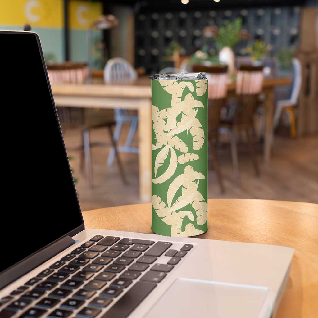 Hawaii Pua Kenikeni Lei Skinny Tumbler With Lau Maia Green