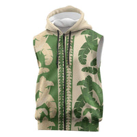 Hawaii Pua Kenikeni Lei Sleeveless Zip Hoodie With Lau Maia Green