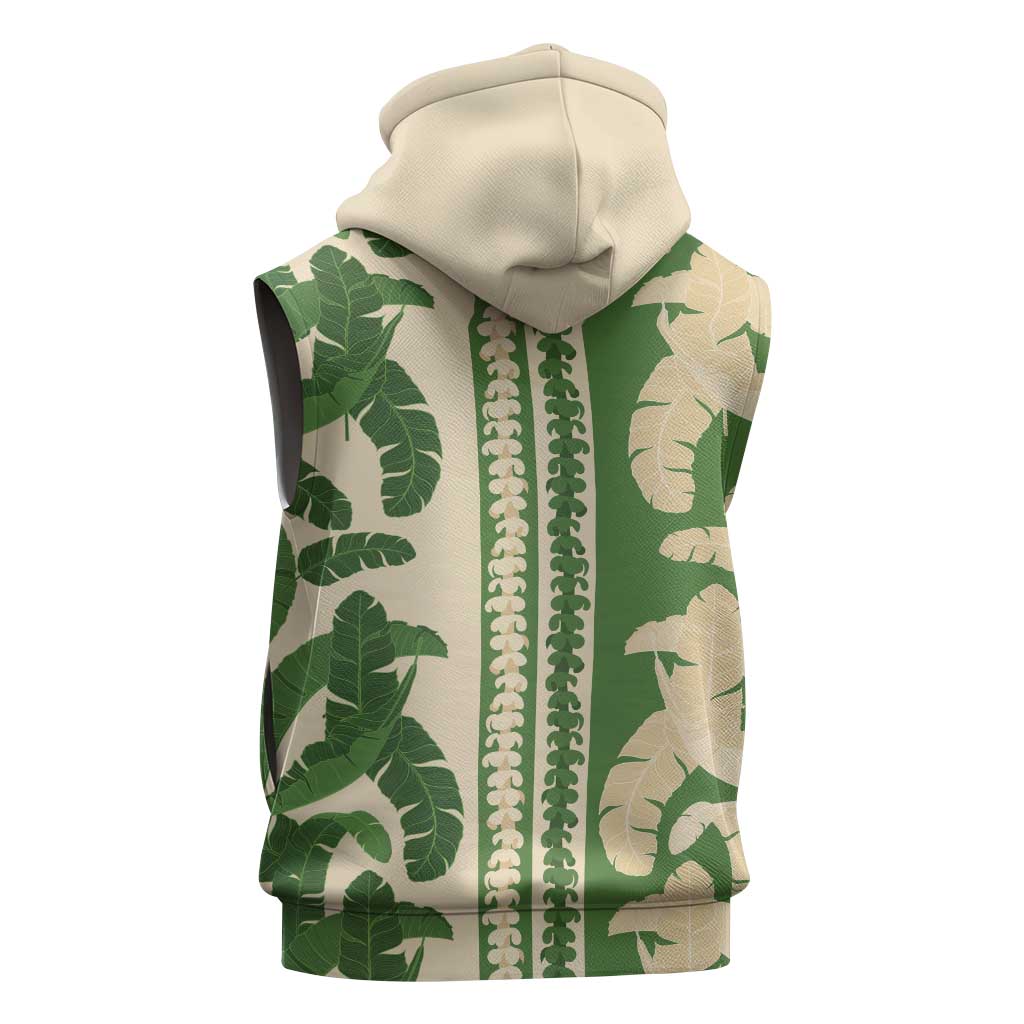 Hawaii Pua Kenikeni Lei Sleeveless Zip Hoodie With Lau Maia Green