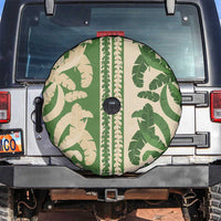 Hawaii Pua Kenikeni Lei Spare Tire Cover With Lau Maia Green