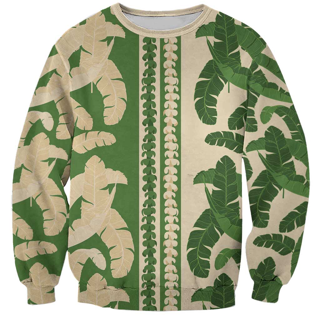 Hawaii Pua Kenikeni Lei Sweatshirt With Lau Maia Green