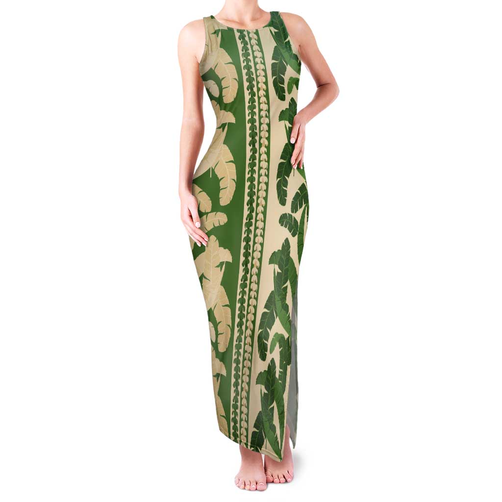 Hawaii Pua Kenikeni Lei Tank Maxi Dress With Lau Maia Green