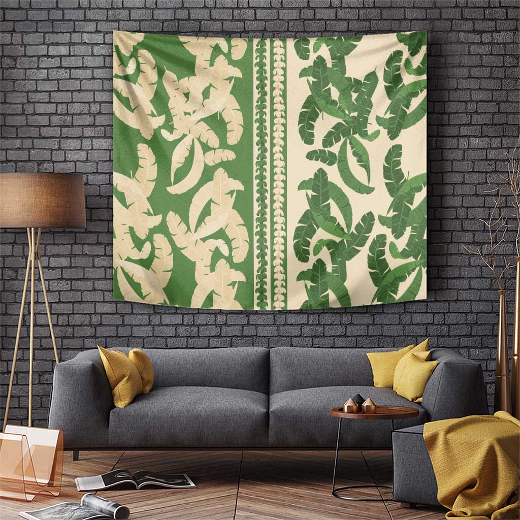 Hawaii Pua Kenikeni Lei Tapestry With Lau Maia Green