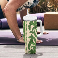 Hawaii Pua Kenikeni Lei Tumbler With Handle With Lau Maia Green