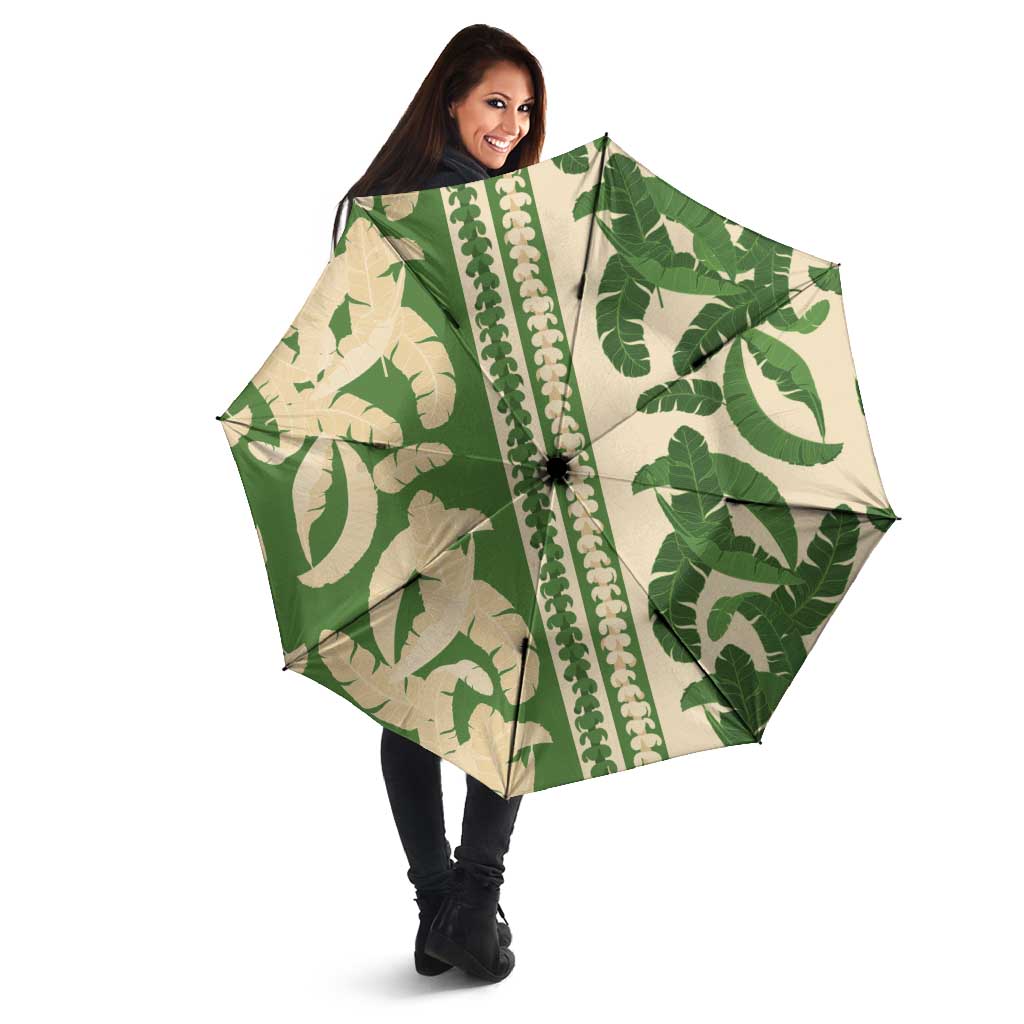 Hawaii Pua Kenikeni Lei Umbrella With Lau Maia Green