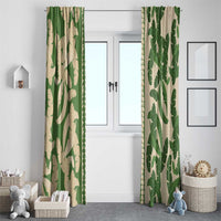 Hawaii Pua Kenikeni Lei Window Curtain With Lau Maia Green