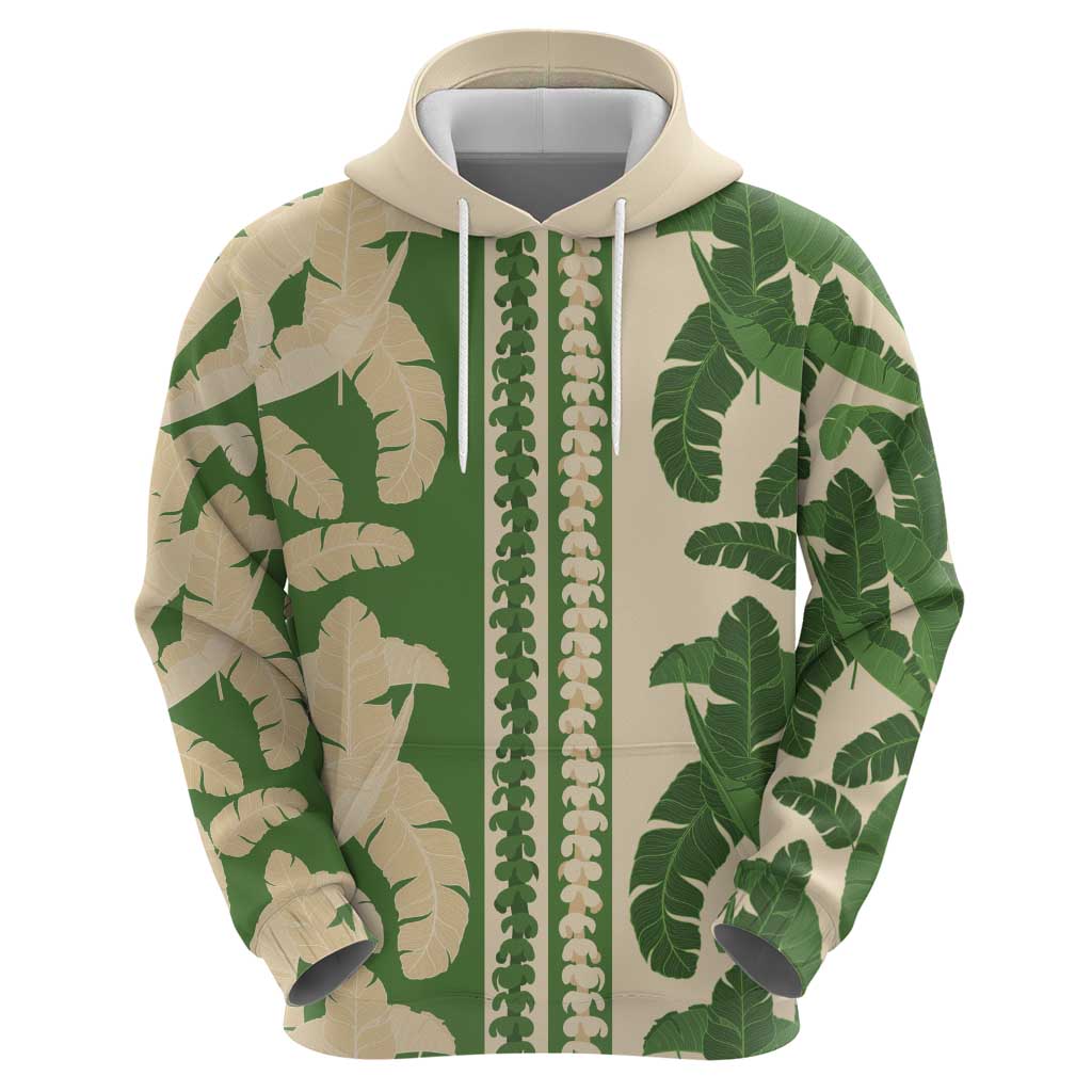 Hawaii Pua Kenikeni Lei Zip Hoodie With Lau Maia Green