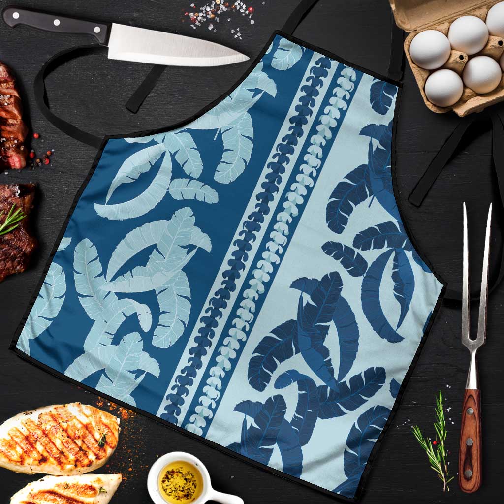 Hawaii Pua Kenikeni Lei Apron With Lau Maia Royal Blue